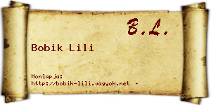 Bobik Lili névjegykártya